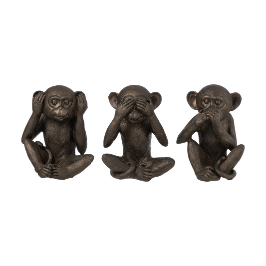 ASSORTMENT OF 3 LARGE RESIN MONKEYS