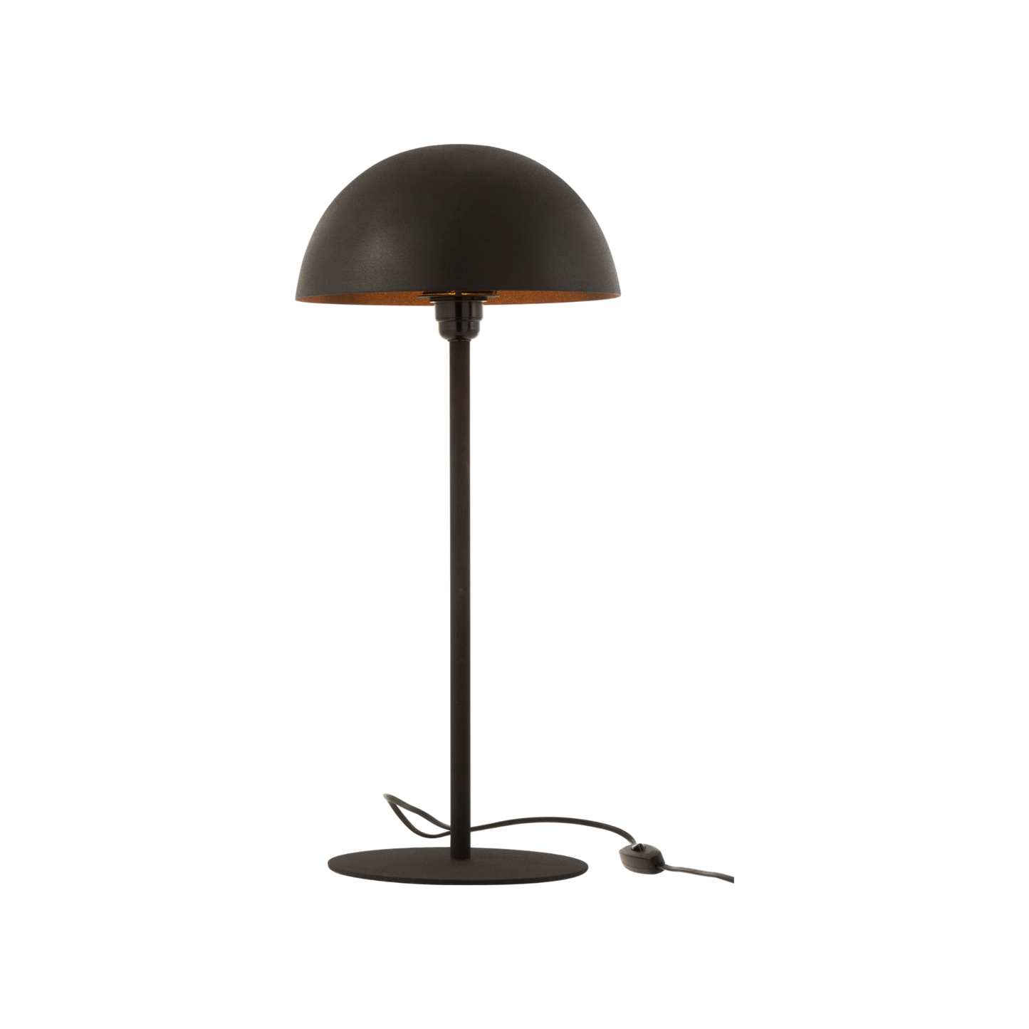 MATTE BLACK METAL MUSHROOM LAMP