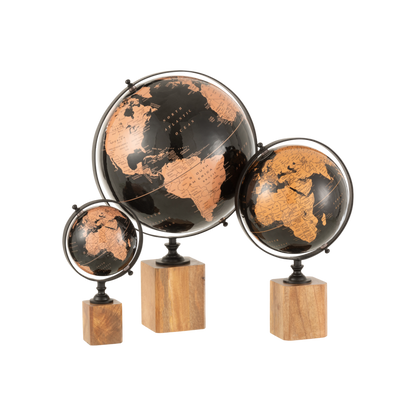 SMALL WOODEN STAND GLOBE