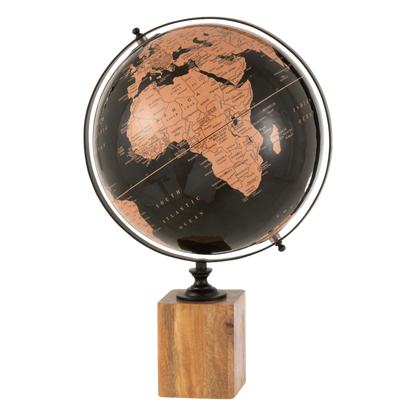 Globe sur pied bois