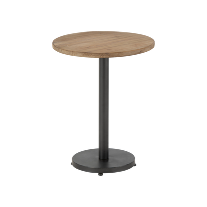 ROUND METAL/WOOD BAR SIDE TABLE