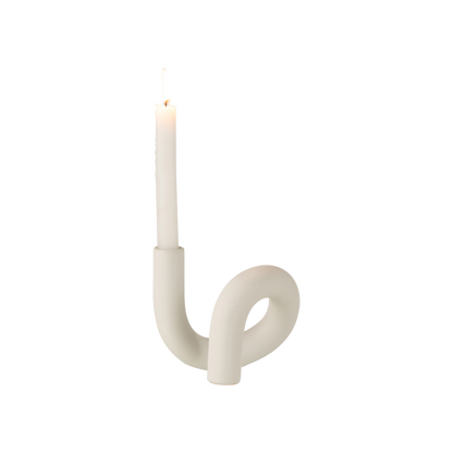 TORSION CANDLE HOLDER 1 CANDLE WHITE