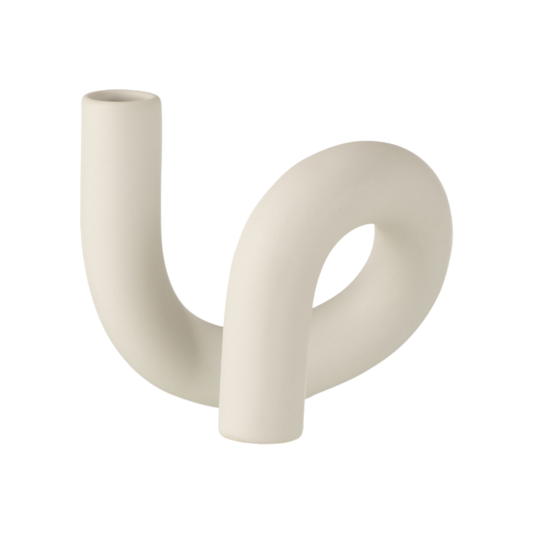 TORSION CANDLE HOLDER 1 CANDLE WHITE