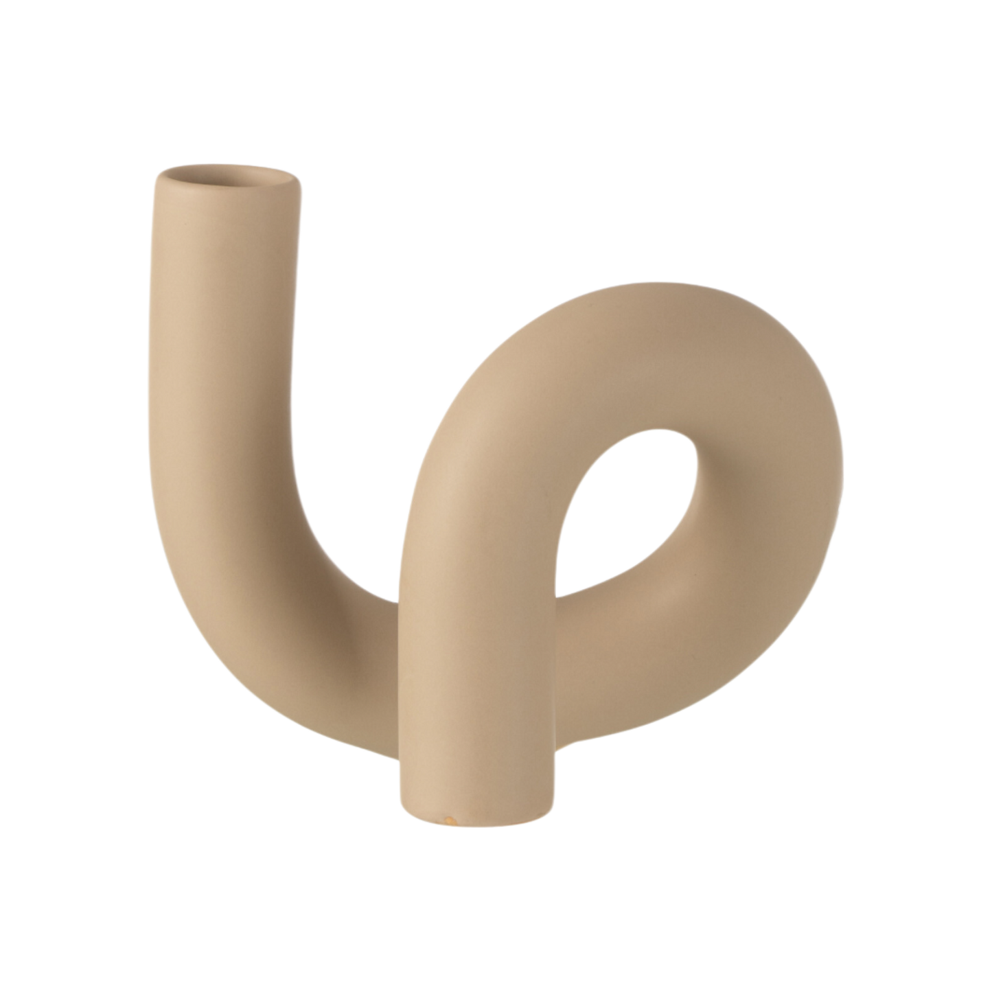 TORSION CANDLE HOLDER 1 BEIGE CANDLE