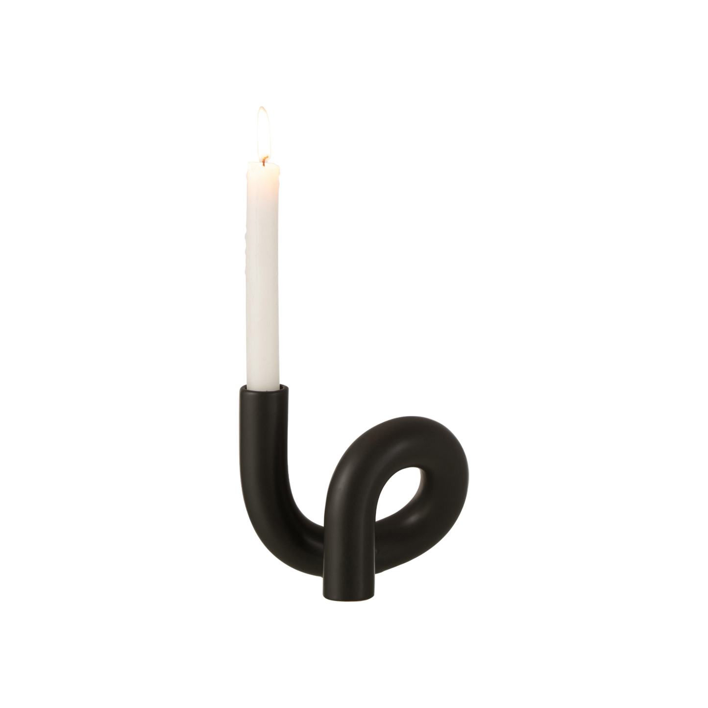 TORSION CANDLE HOLDER 1 CANDLE BLACK