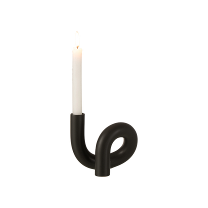 TORSION CANDLE HOLDER 1 CANDLE BLACK