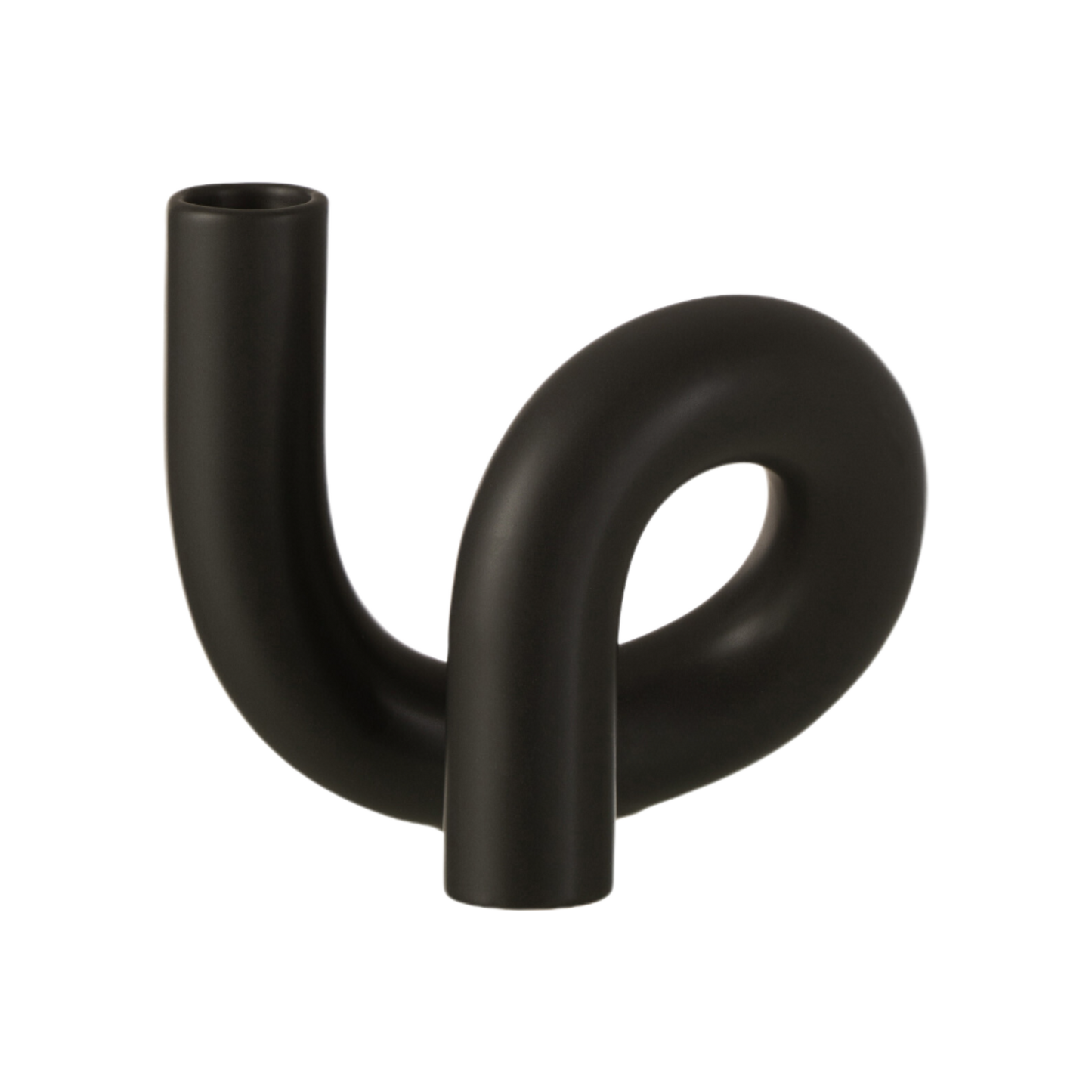 TORSION CANDLE HOLDER 1 CANDLE BLACK