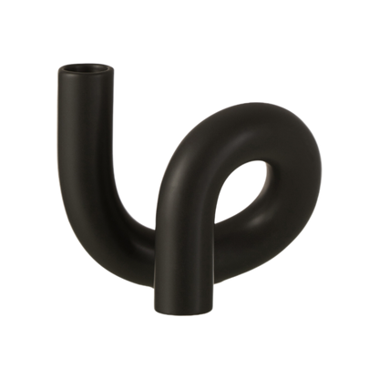 TORSION CANDLE HOLDER 1 CANDLE BLACK