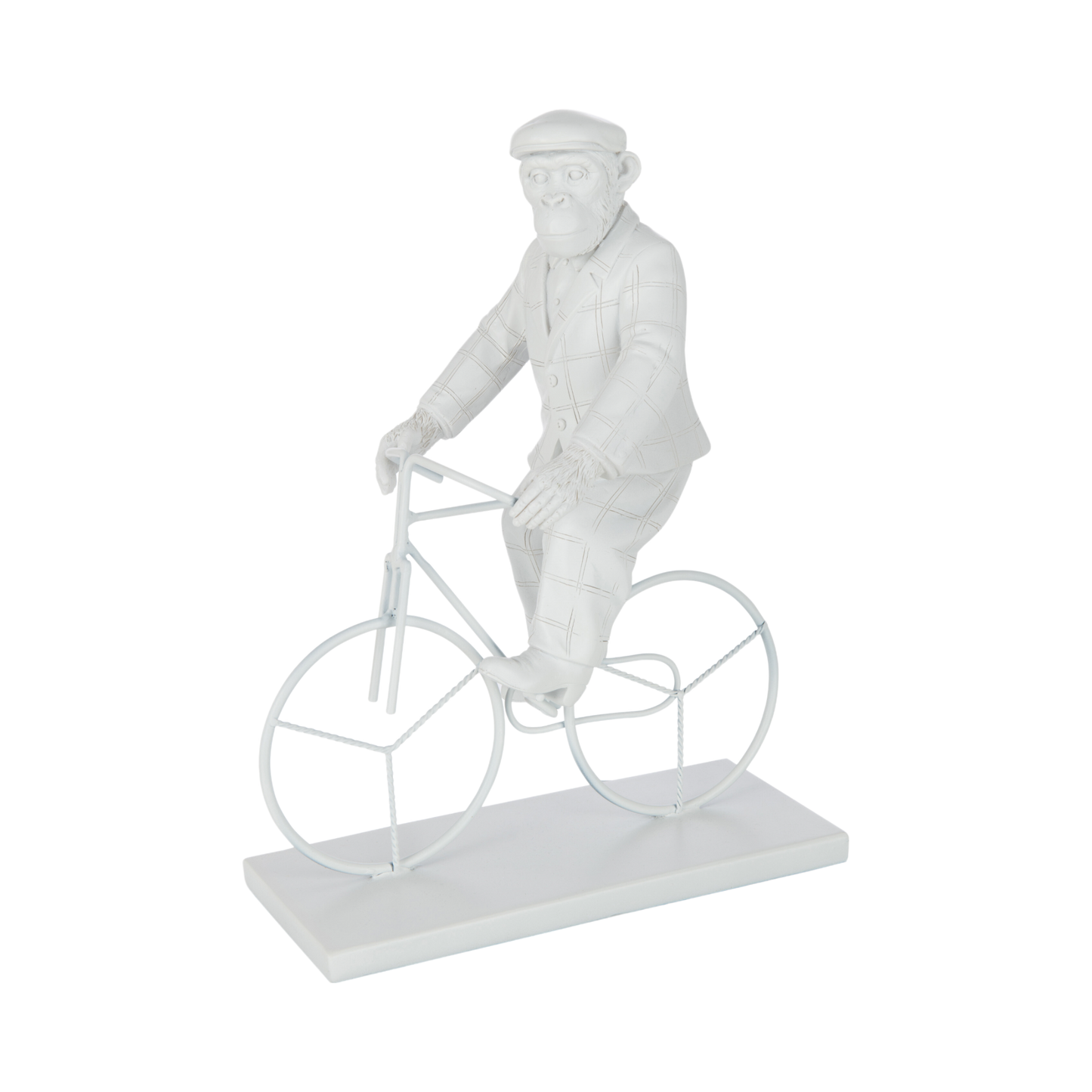 Singe vélo blanc