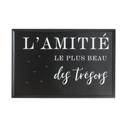 Plaque métallique "l'amitié le plus beau des trésors"