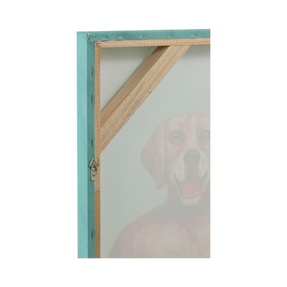 WANDDECORATIE HONDEN BADBROEK CANVAS/VERF MIX