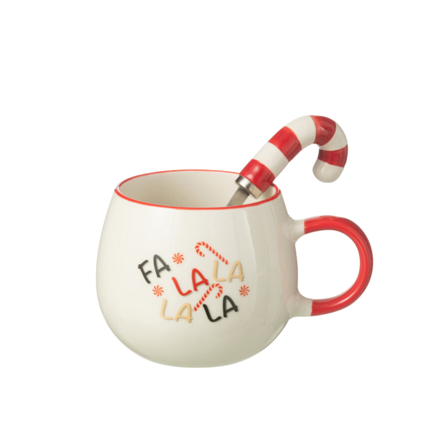 Tasse + Cuillère Boite Cadeau Céramique Rouge et Blanc