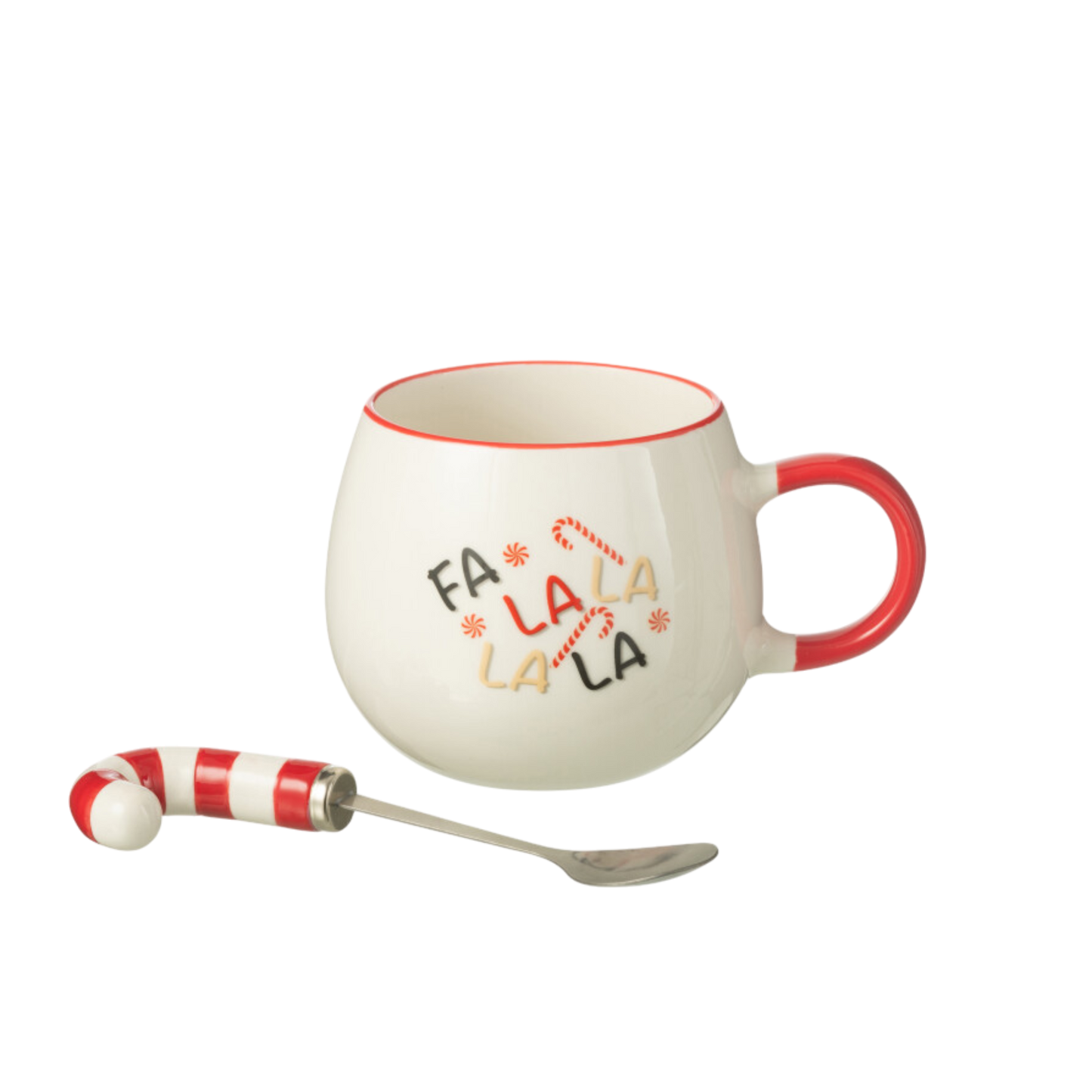 Tasse + Cuillère Boite Cadeau Céramique Rouge et Blanc