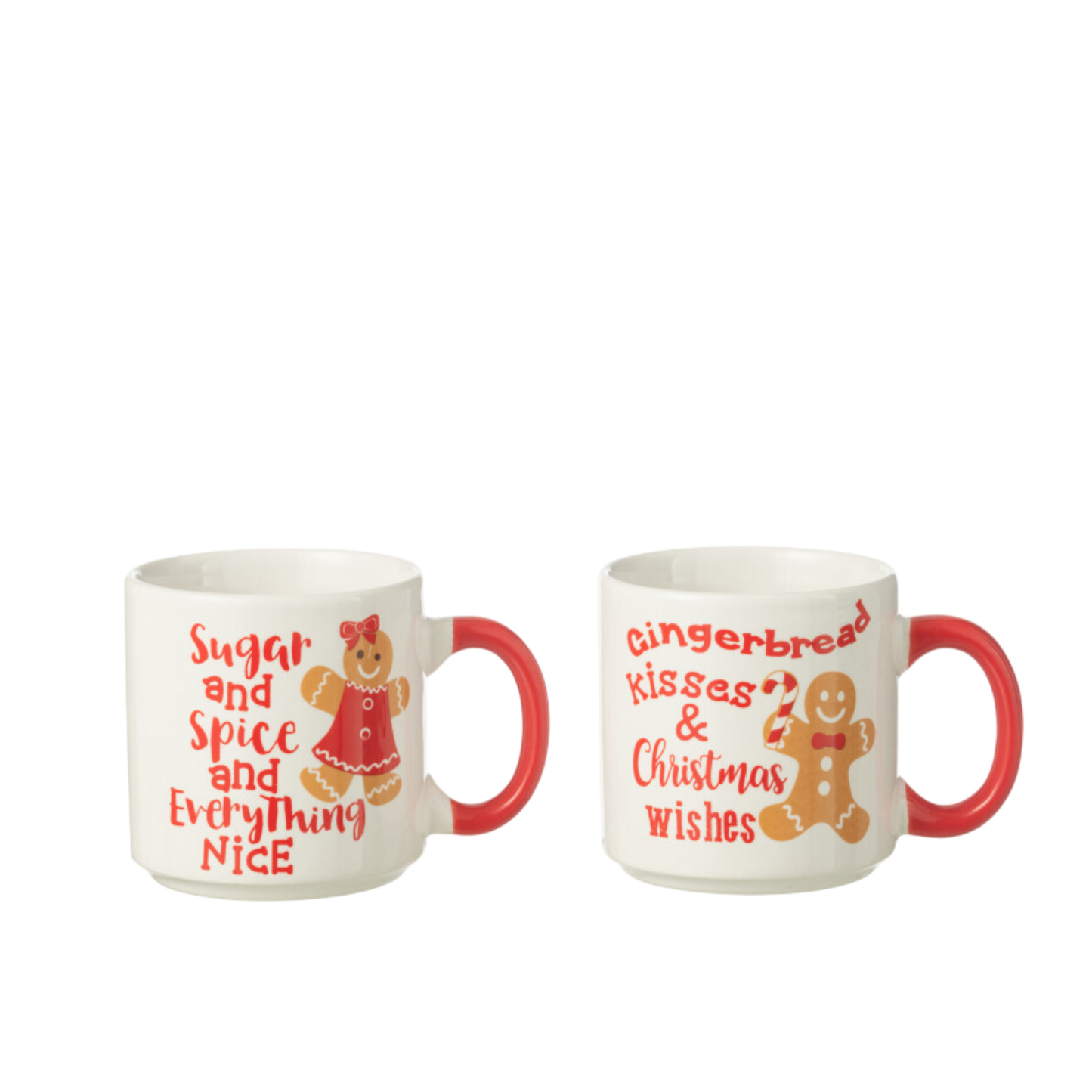 2 Mugs Boite Cadeau Céramique Rouge et Blanc