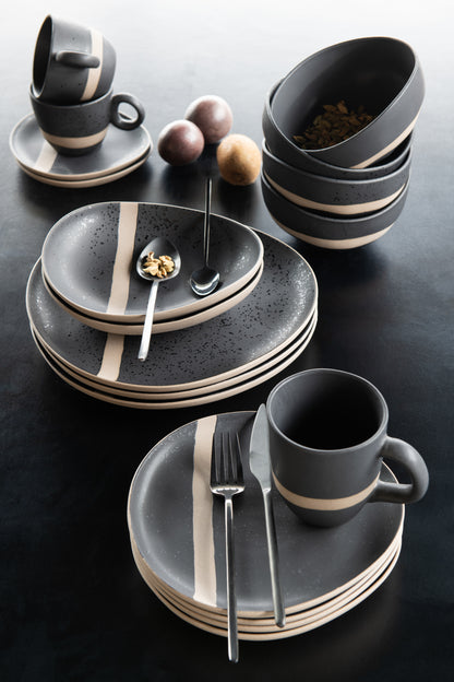 Assiette Ceramique Noir/Taupe Small