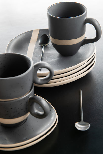 Assiette Ceramique Noir/Taupe Small