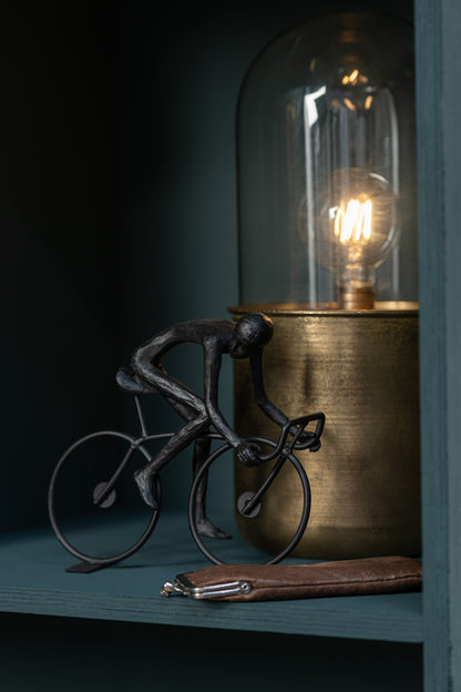 Lampe Antique Led Verre/Zinc Or