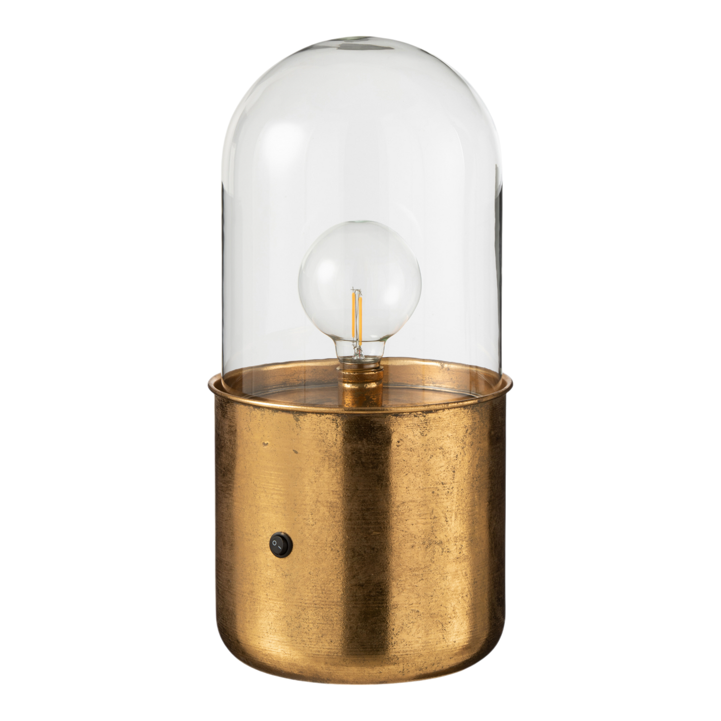 Lampe Antique Led Verre/Zinc Or