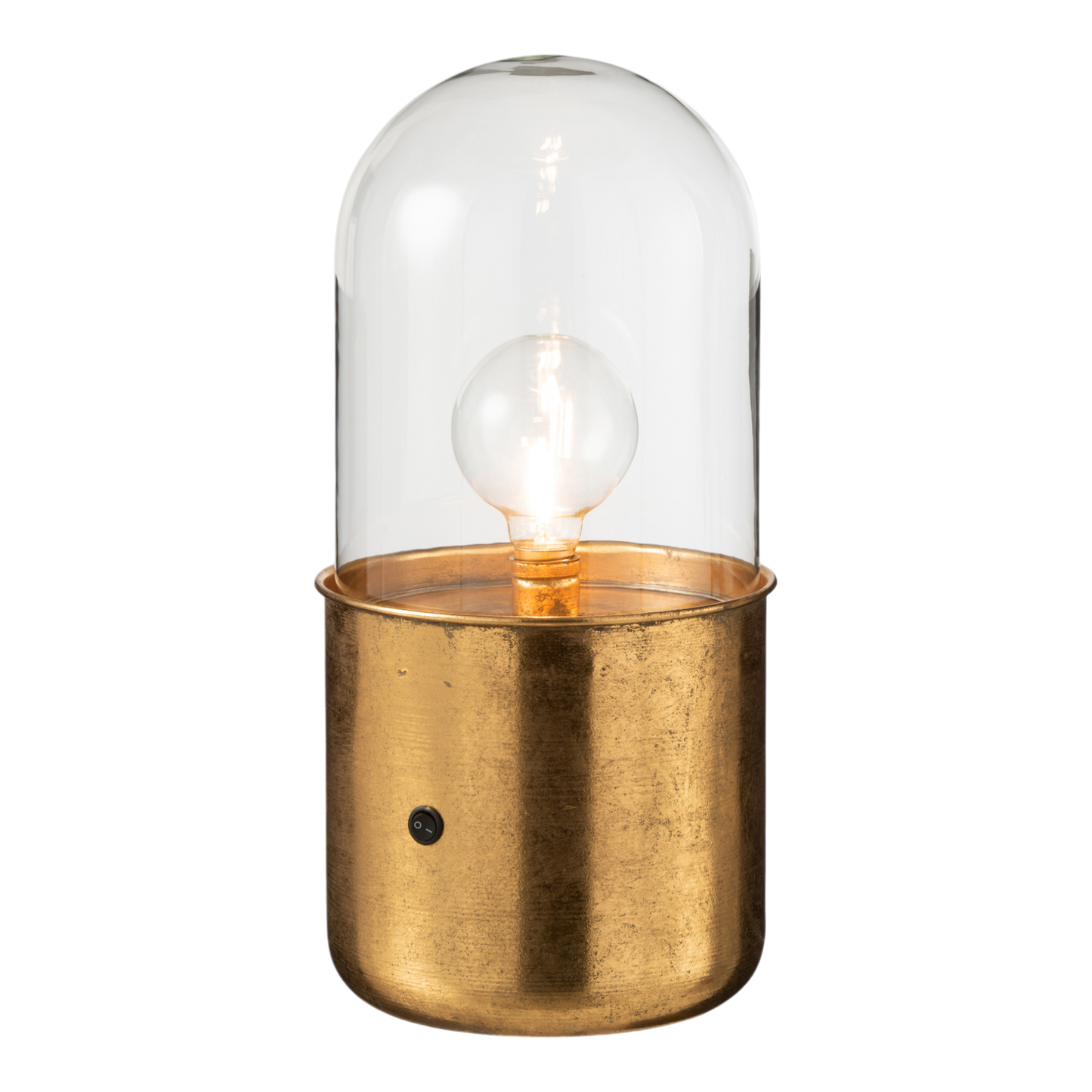 Lampe Antique Led Verre/Zinc Or