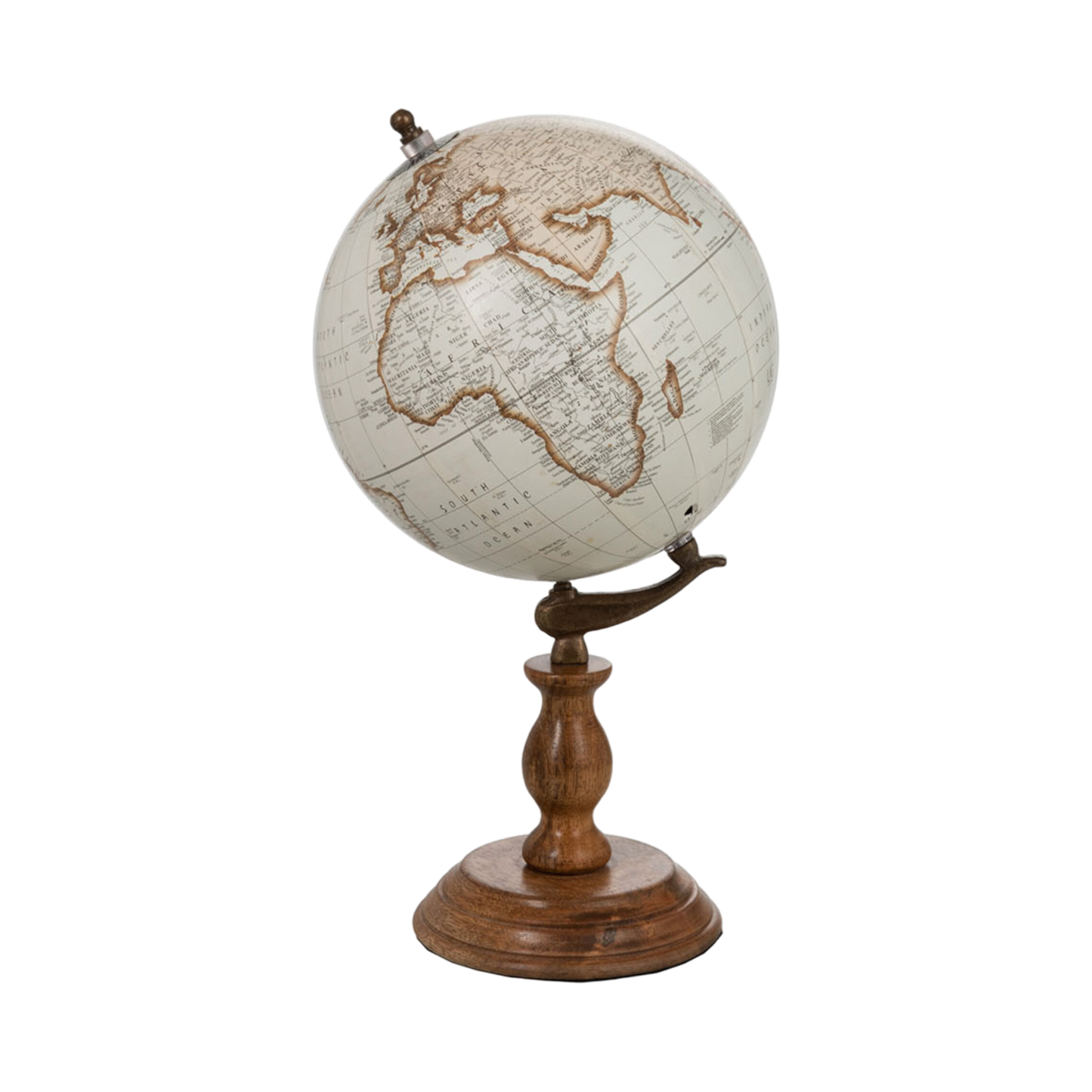 Globe blanc sur pied bois