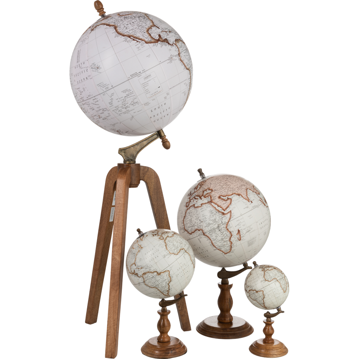 Globe blanc sur pied bois