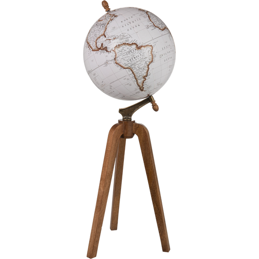 Globe blanc sur pied bois