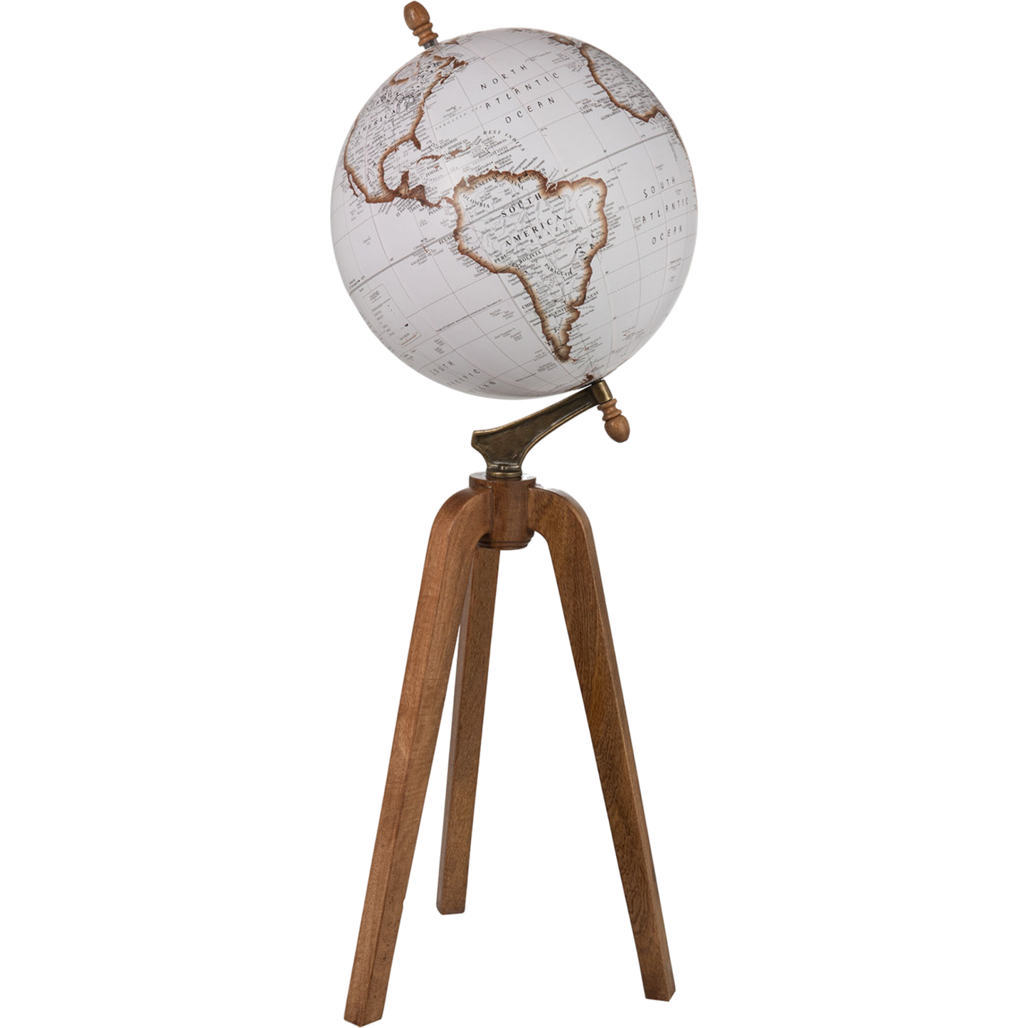 Globe blanc sur pied bois