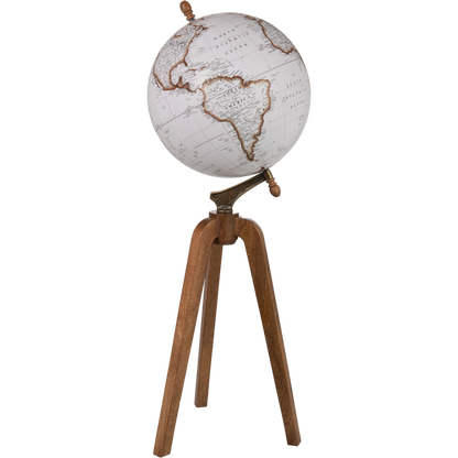 Globe blanc sur pied bois