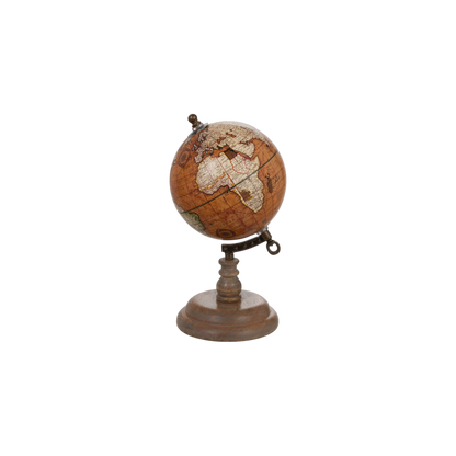 Globe rouille sur pied bois