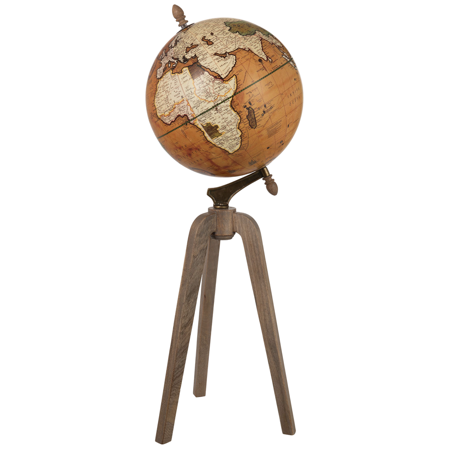 Globe rouille sur pied bois