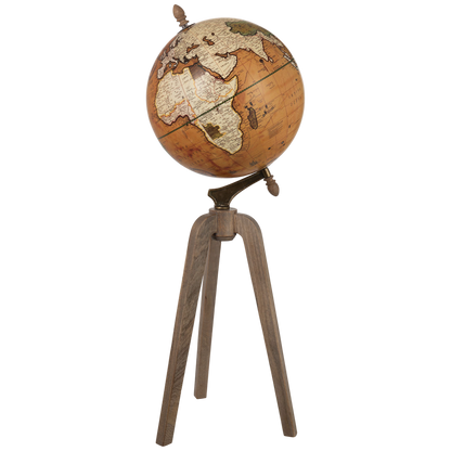 Globe rouille sur pied bois