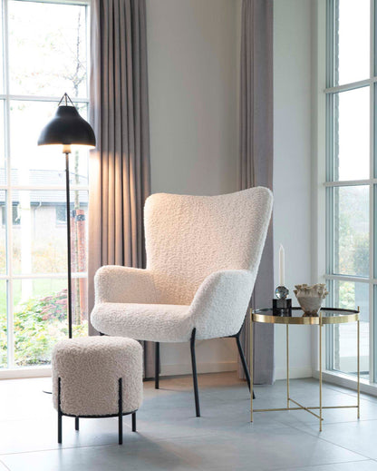 Pouf blanc Alford