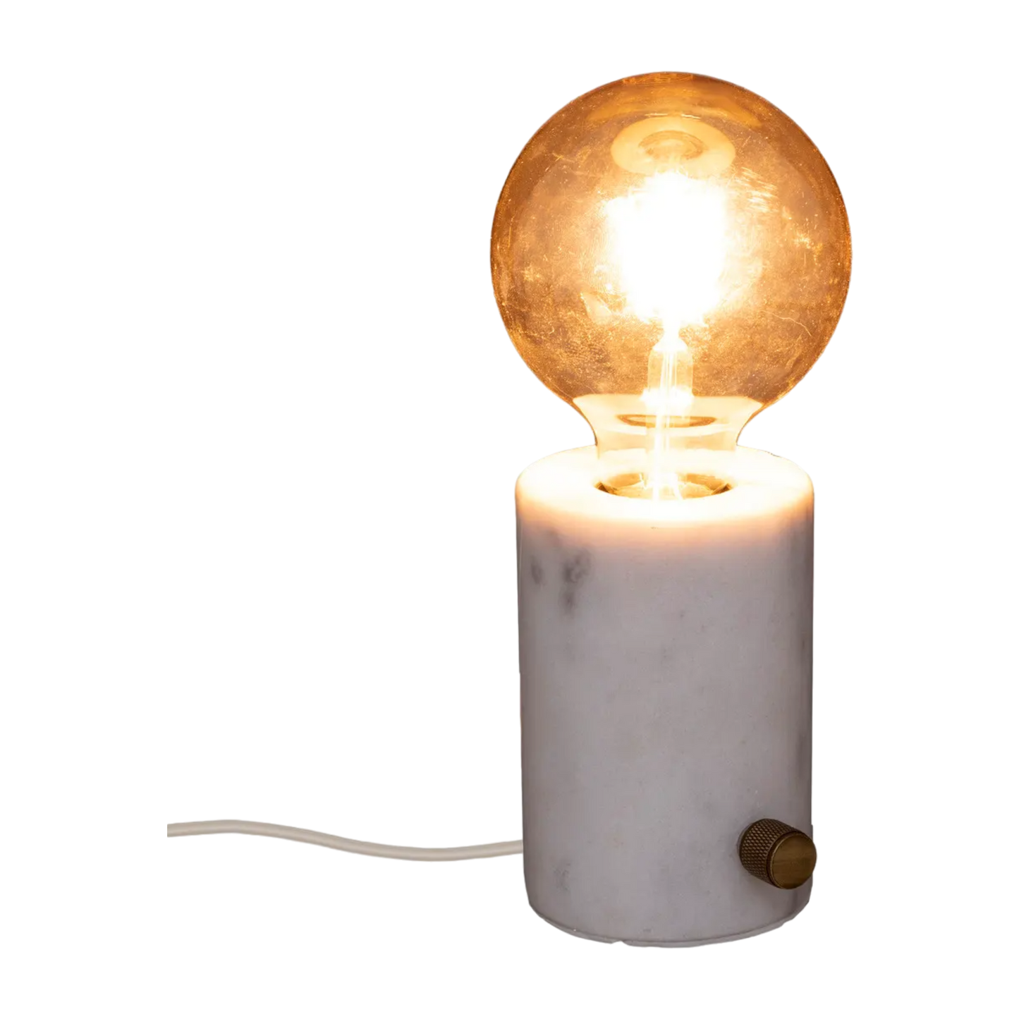 Lampe socle "Saba" marbre blanc