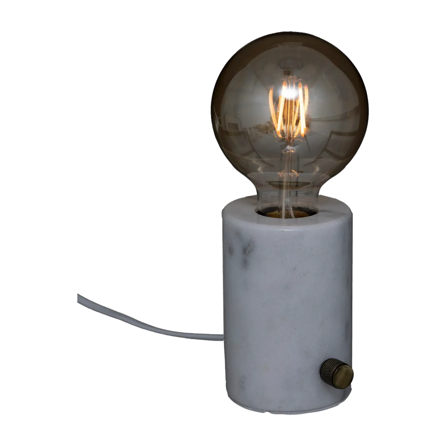 Lampe socle "Saba" marbre blanc