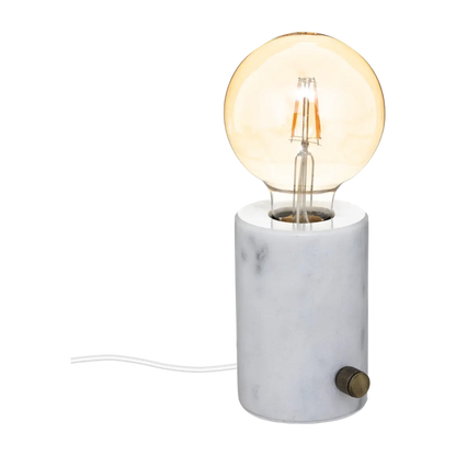 Lampe socle "Saba" marbre blanc