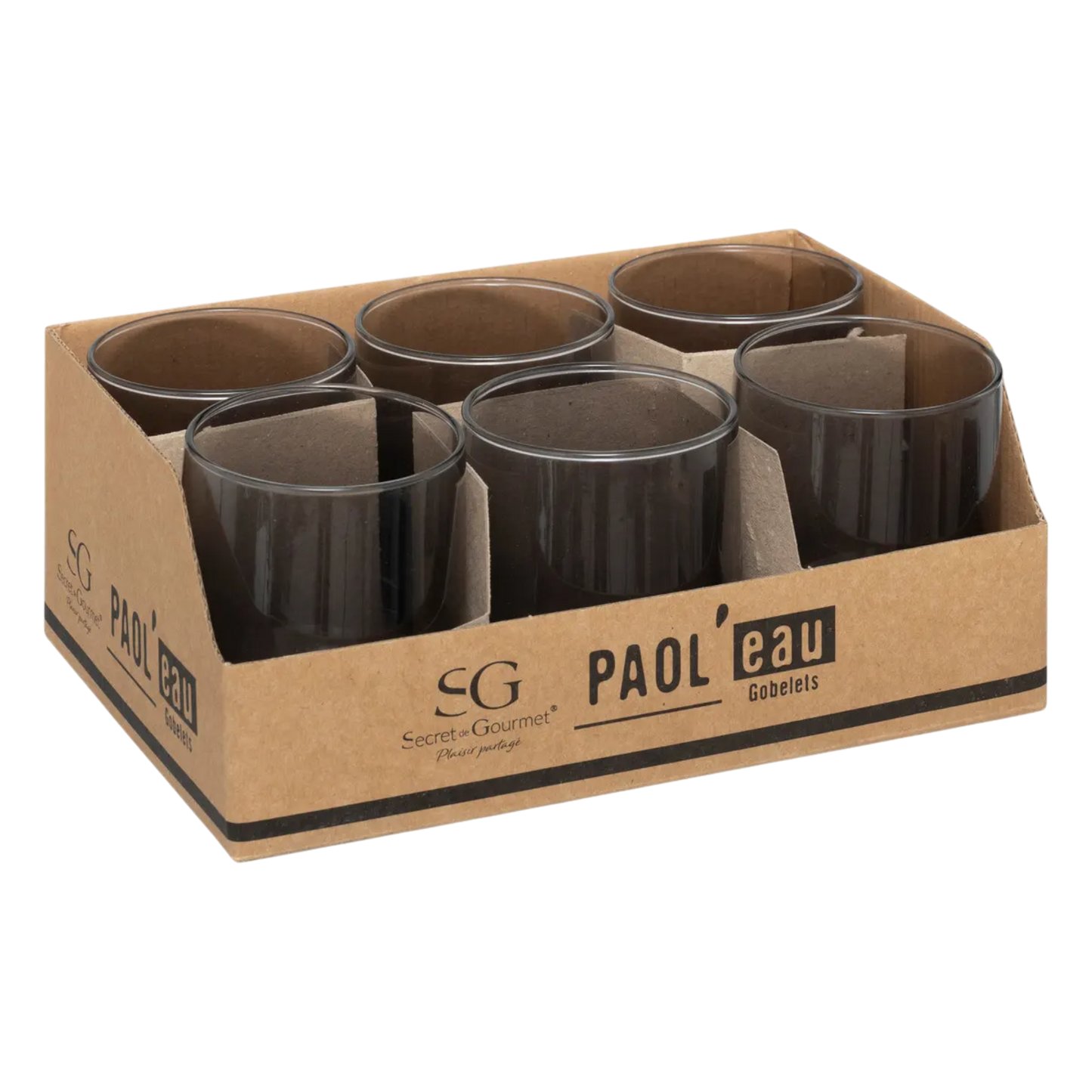 Lot de 6 Verres à eau Paol'eau Gris