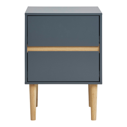 Table d'appoint à  deux tiroirs gris foncé Bisley