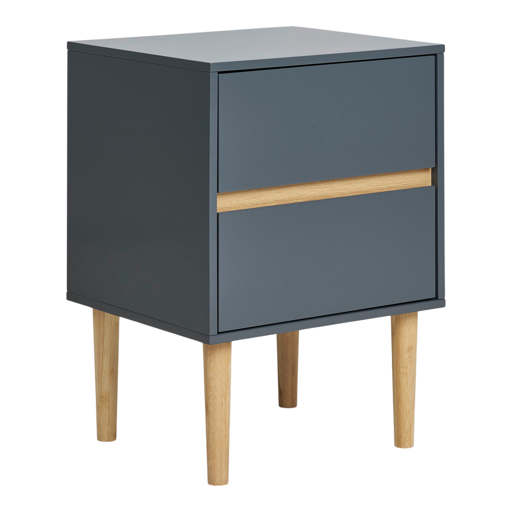 Table d'appoint à  deux tiroirs gris foncé Bisley