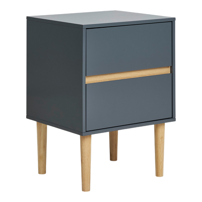 Table d'appoint à  deux tiroirs gris foncé Bisley