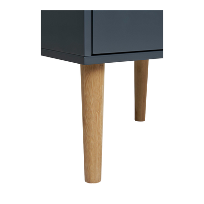 Table d'appoint à  deux tiroirs gris foncé Bisley