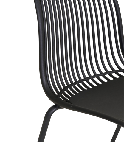 Chaise de jardin Branson (ensemble de 4 chaises) Noir
