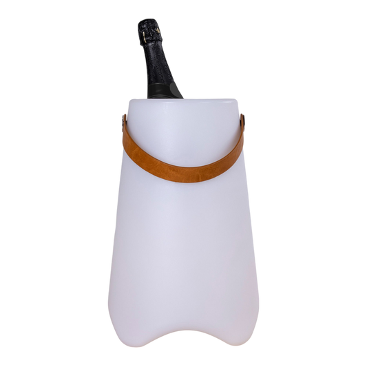 Seau à vin  Bristol avec sangle, blanc, rechargeable LED