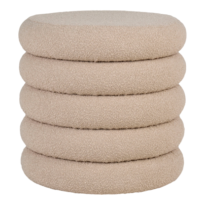 Pouf bouclé beige