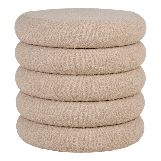 Pouf bouclé beige