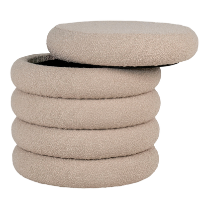 Pouf bouclé beige