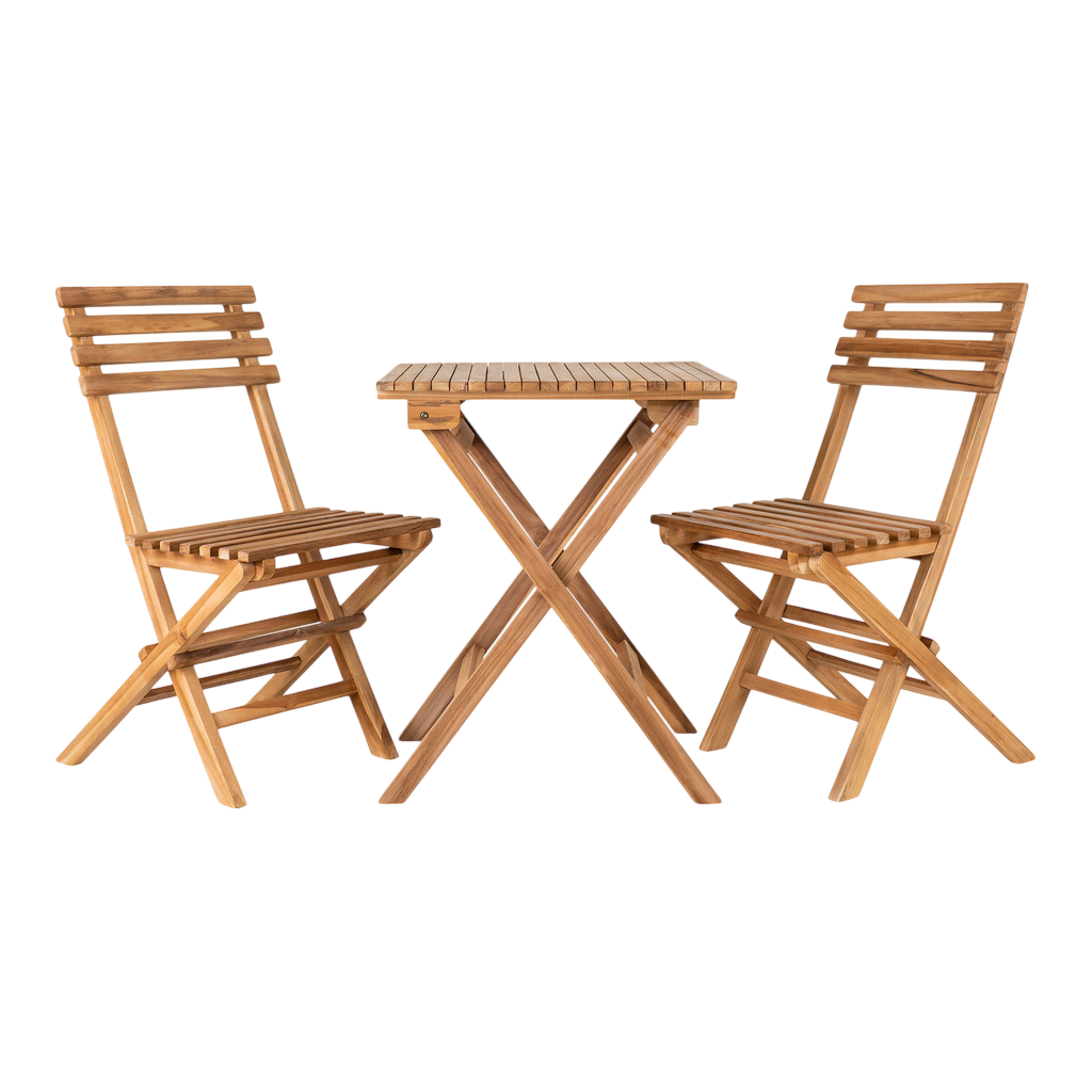 Table et chaise pliable pour l'extérieur naturel