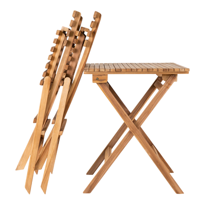 Table et chaise pliable pour l'extérieur naturel