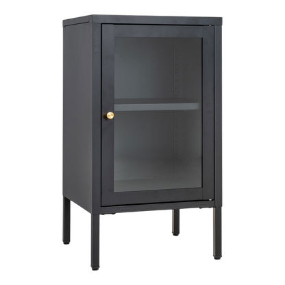 Meuble vitrine noir avec portes vitrées Dalby