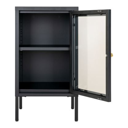 Meuble vitrine noir avec portes vitrées Dalby