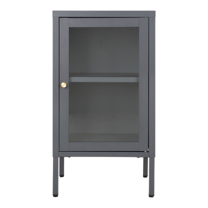 Meuble vitrine gris avec porte vitrée Dalby